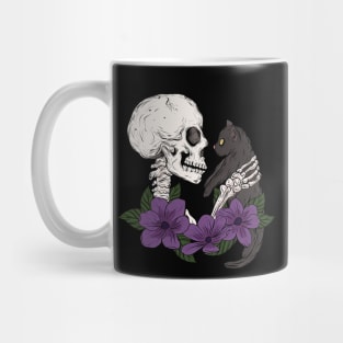 Cat and skeleton Mug